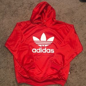 Red Satin Adidas Hoodie